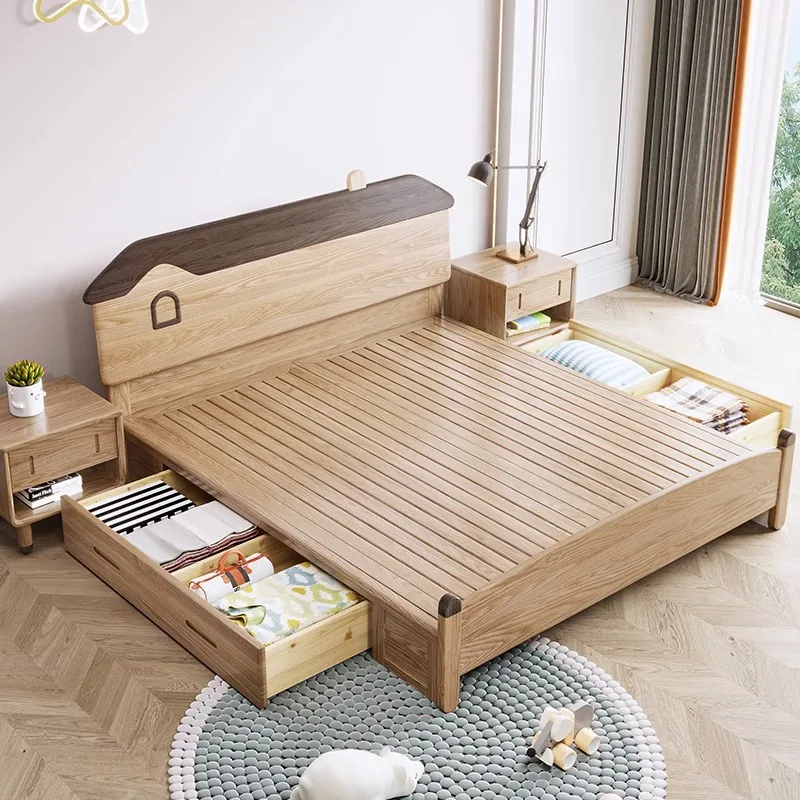 Мультяшные деревянные детские кровати для одного человека небольшой тип