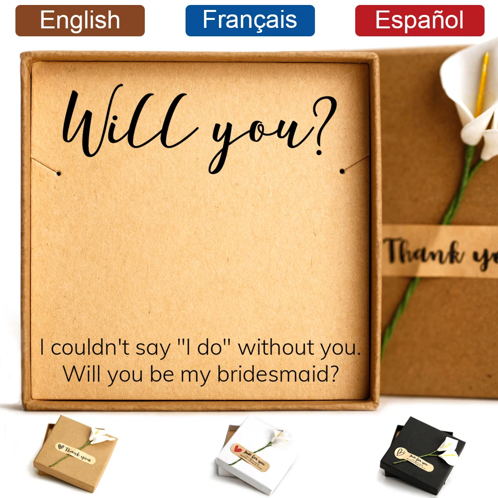With Thank You Card For Bridesmaid Wedding Jewelry Favor Boxes Ideas