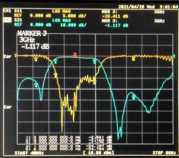 Дискретные компоненты LC 2000–4000 МГц ультраширокополосный полосовой фильтр