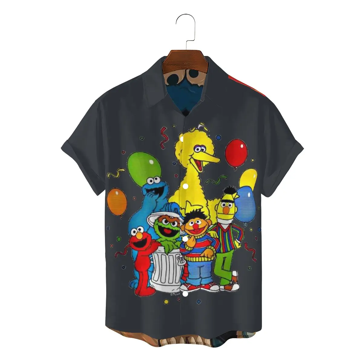 

My Life Man's Hawaii Shirts Sesame Street 80s TV Series Square Collar Short Sleeve 3D Shirt Funny High Quality Birthday Gifts