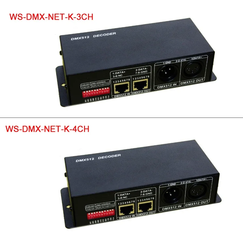 12 В 24 постоянного тока RGB RGBW светодиодная лента DMX 512 декодер 4A * 3CH/4CH 12A 16A Макс.