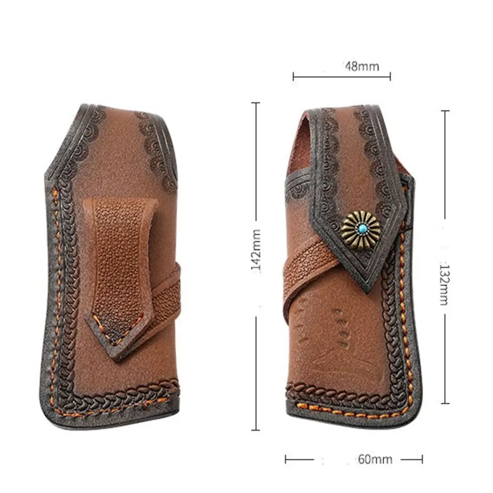 Новый портативный складной чехол для ножа карманный коричневый фонарик петля