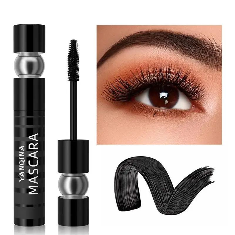 

4D Curled Lashes Mascara Volumizing Lengthening Waterproof Mascara Smudge-proof Liquid Lash Extension Mascara Black