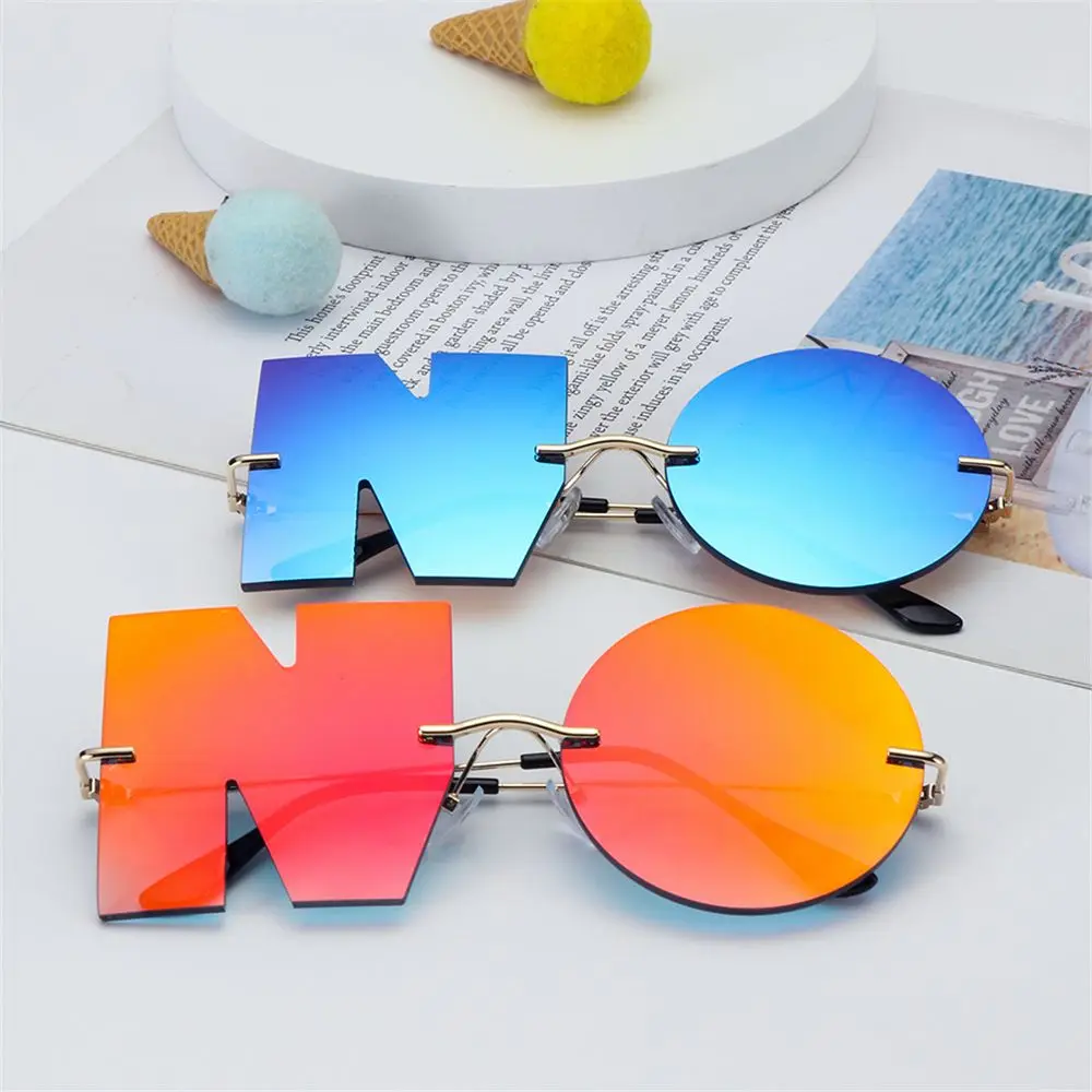 

Fashion Letter NO Sunglasses Luxury Women Metal Sun Glasses Ladies Trend Shades UV400 Eyewear Party Streetwear