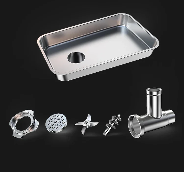 Электрическая мясорубка # 8 Мясорубка с двигателем из нержавеющей стали и мелкими