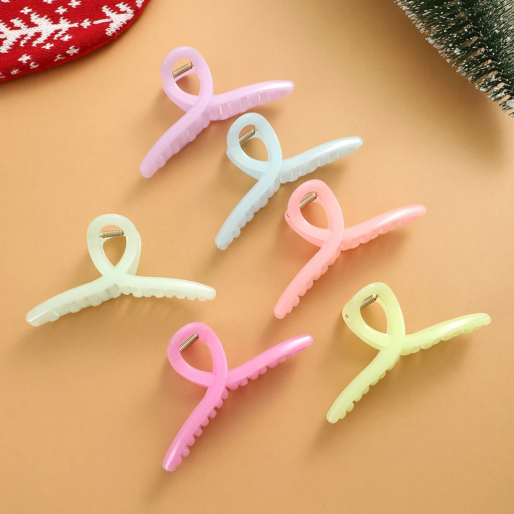 

New Women Fashion Claw Clip Luminous Acrylic Large Hair Claw Korean For Girl shark clip Headwear Barrette Hair Accessories Gifts