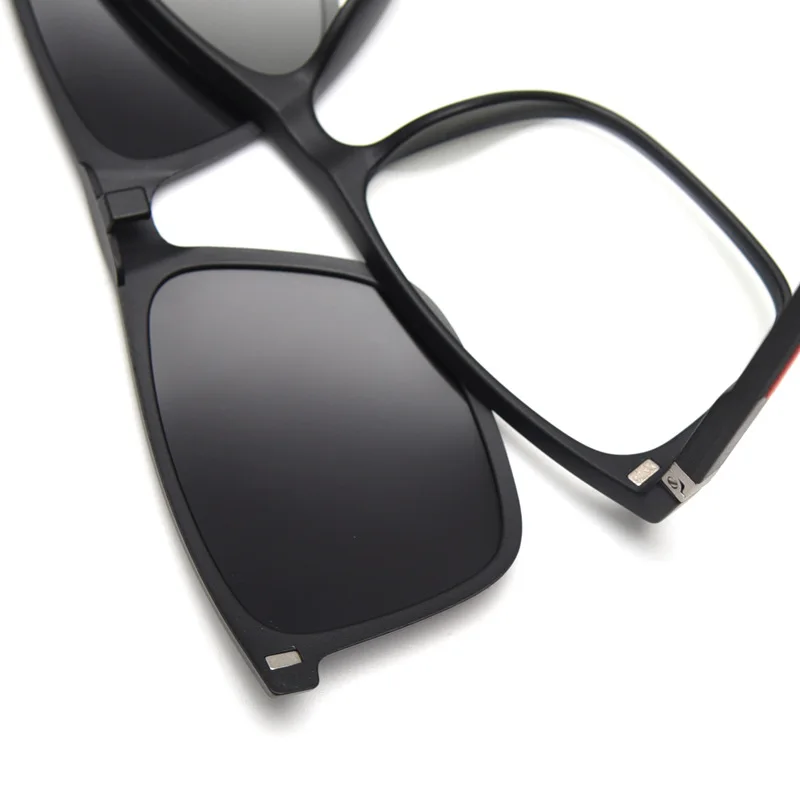 Очки солнцезащитные мужские с магнитной застежкой поляризационные квадратные