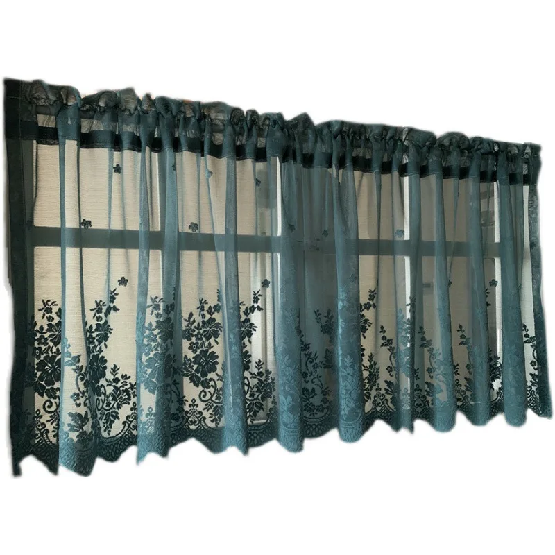 

Modern Curtains for Living Room Luxury European Punch Free Half Curtain Shor Door Kitchen Floating Bedroom Window Screen Curtain