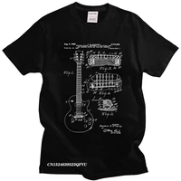 vintage acoustic electric guitar structure men pure cotton guitarist t shirt camisas mend 1955 rock tee clothing