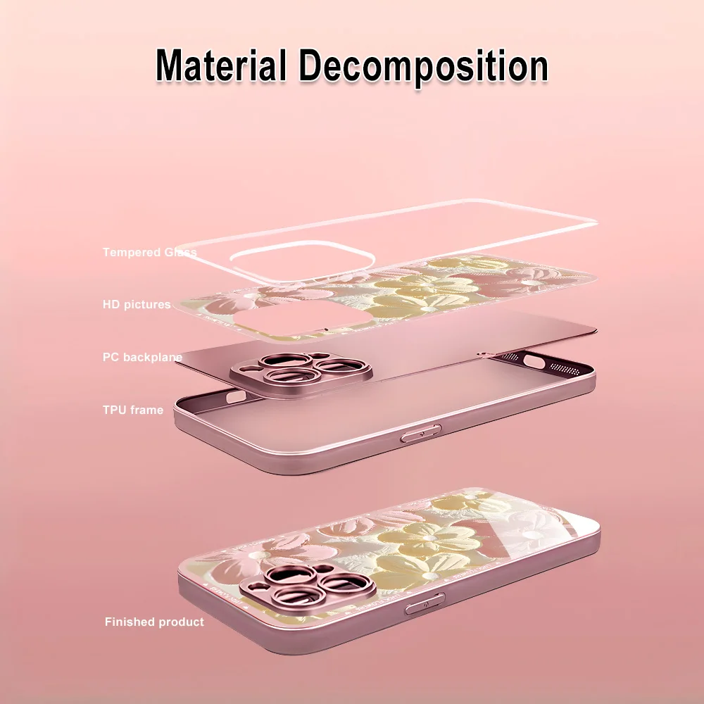 Чехол из розового стекла для Samsung A56 5G A55 S24 Ultra S25 S23 S22 Plus S21 FE A53 A54 A33 A34 A35 A36 A25 A13 A17 A16 A26 Cover (art.: 3920d1d0c1bbb) - 3920d1d0c1bbb