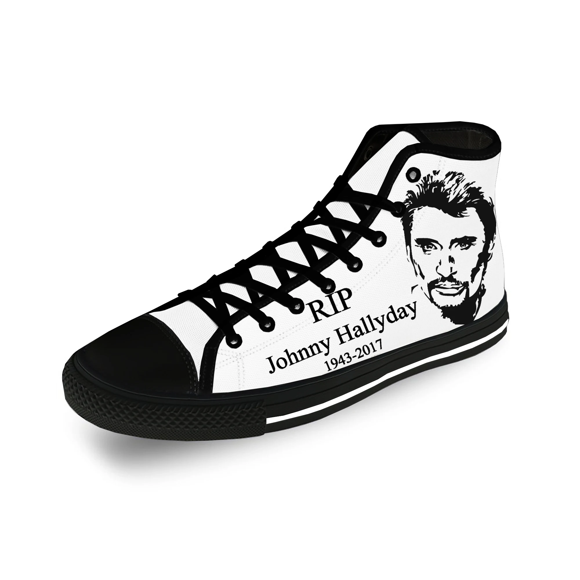 

Frech Star Johnny Hallyday High Top Sneakers Mens Womens Teenager Casual Shoes Canvas Running Shoes 3D Print Lightweight shoe