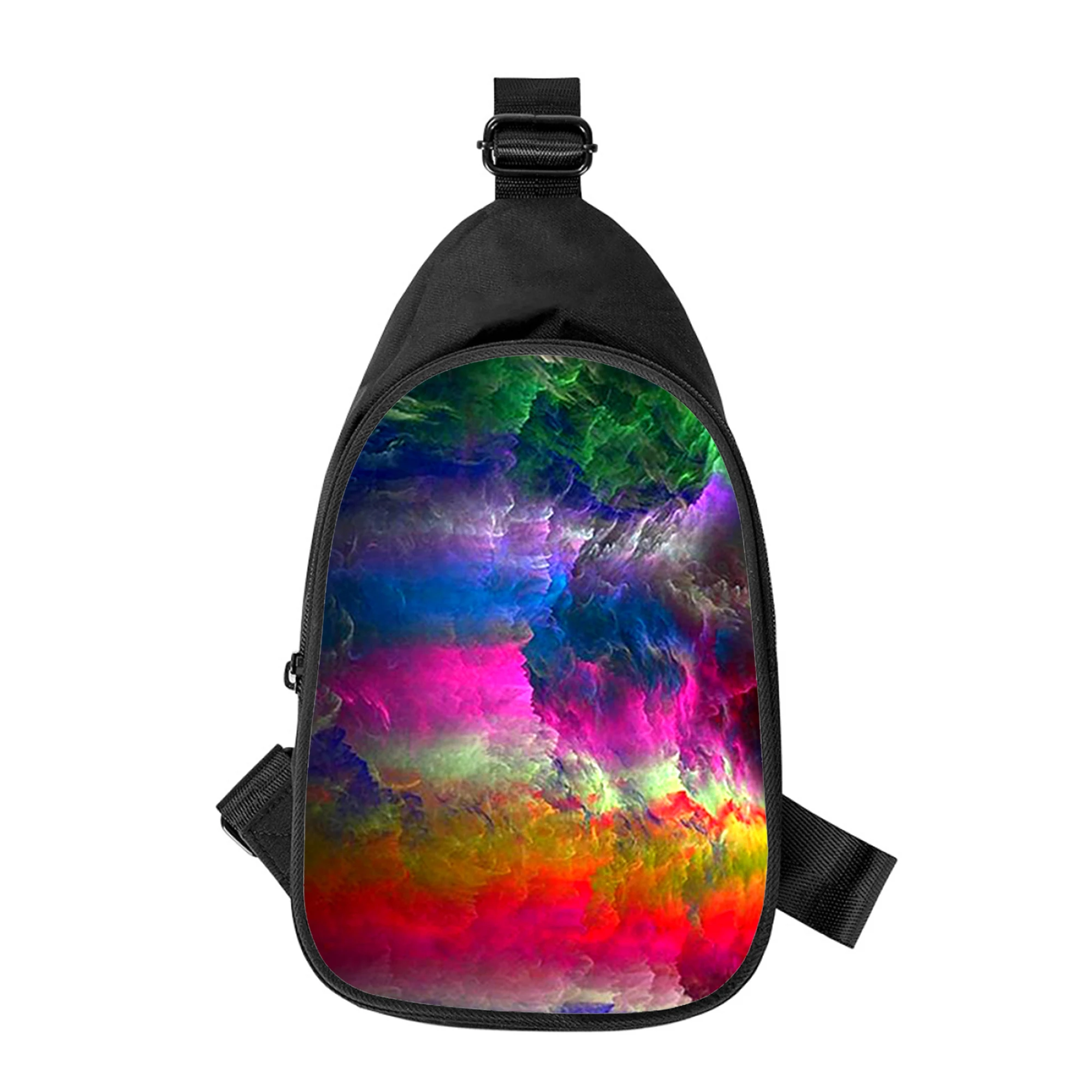 fashion Art rainbow 3D Print New Men Cross Chest Bag Diagonally Women Shoulder Bag Husband School Waist Pack Male chest pack