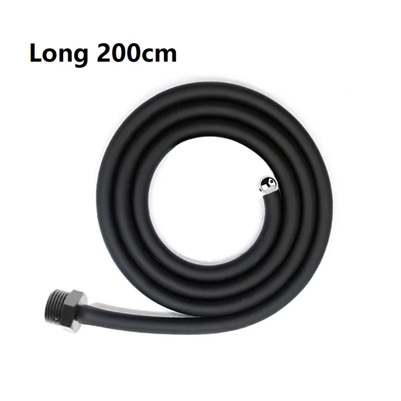Silicone Black Bidet 25 to 200cm Long Douche Enema Syringe Shower Cleaning Head Anal Beads Butt Plug Nozzle Thread G1/2' images - 6