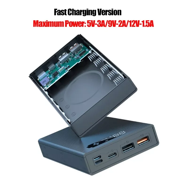 

Detachable QC3.0 PD Quick Charge LCD Display DIY 5x18650 Battery Case Power Bank Shell without Battery Powerbank Protector