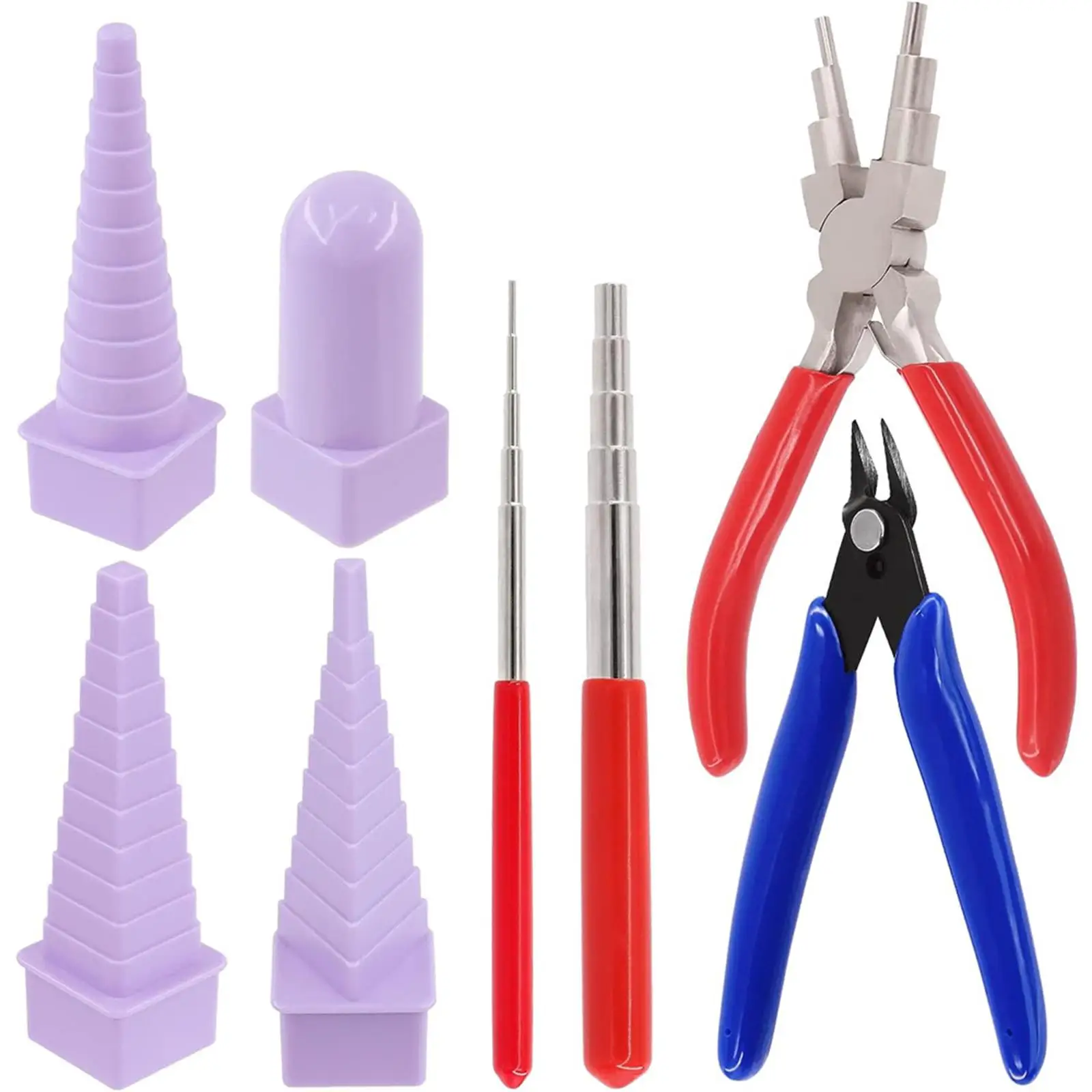 

8Pcs Wire Looping Tool Set Wire Looping Mandrel Bail Making Pliers DIY Ring Forming Tool for Jewelry Wire Wrapping Accessories