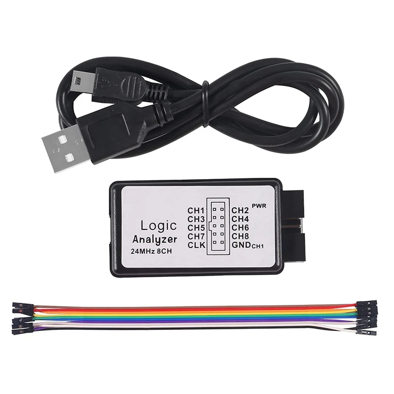 

Logic Analyzer USB Logic Analyzer Device With EMI Ferrite Ring USB Cable 24Mhz 8CH 24Mhz 8 Channel UART IIC SPI Debug