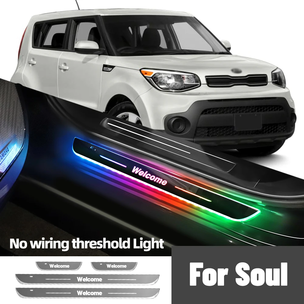 Для Kia Soul 1 2 3 2009-2023 2017 2019 2020 автомобильный порог с индивидуальным логотипом