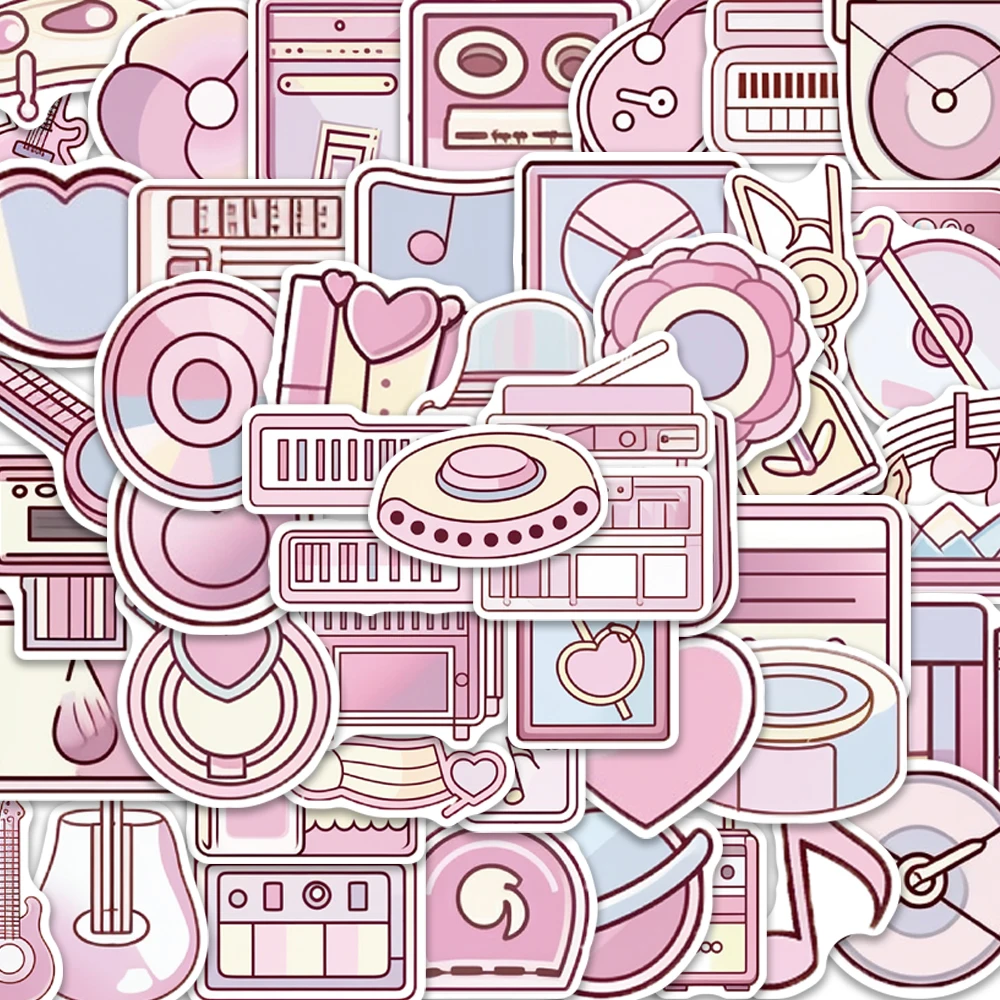 

10/50PCS Pink Stickers Vintage For DIY Diary Notebook Guitar Scrapbooking Motorcycle Laptop Luggage Graffiti Decals