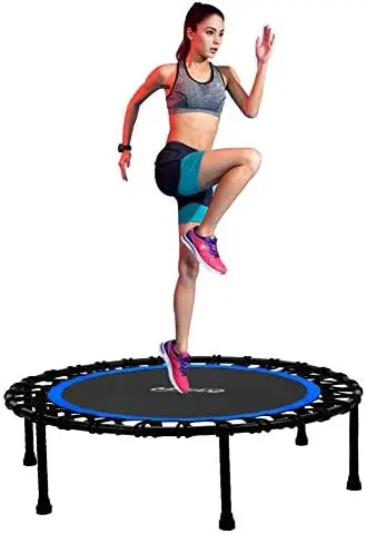 

40"-48" Silent Mini Trampoline Fitness Trampoline Bungee Rebounder Jumping Cardio Trainer Workout for Adults-Max 330lbs