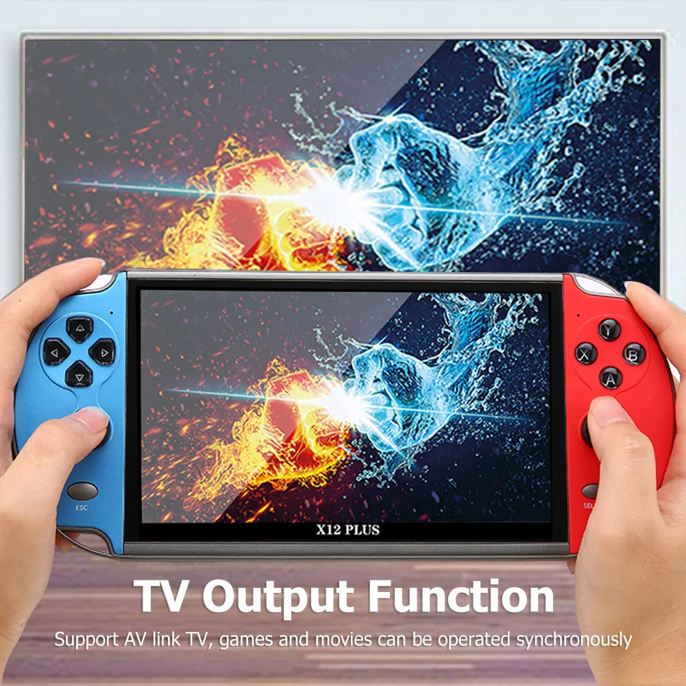 

Handheld Portable Video Player Handheld Game Console 7.1 inch HD Screen Portable Retro TV Video Gaming Player