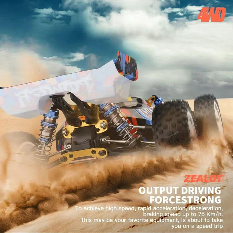 Фото Новый WLtoys 124007 1/12 Бесщеточный радиоуправляемый автомобиль 4WD 75 км/ч Одна рука 2,4G Пульт дистанционного управления Гоночный внедорожный дрифт Детские игрушки для мальчиков Подарок для детей №3