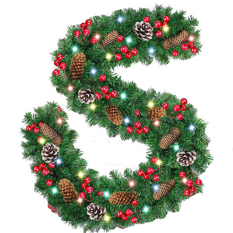 

2.7M Christmas LED Garland Decorative Artificial Xmas Tree Rattan Garland Decor For Home Xmas Birthday Wedding Party Ornaments