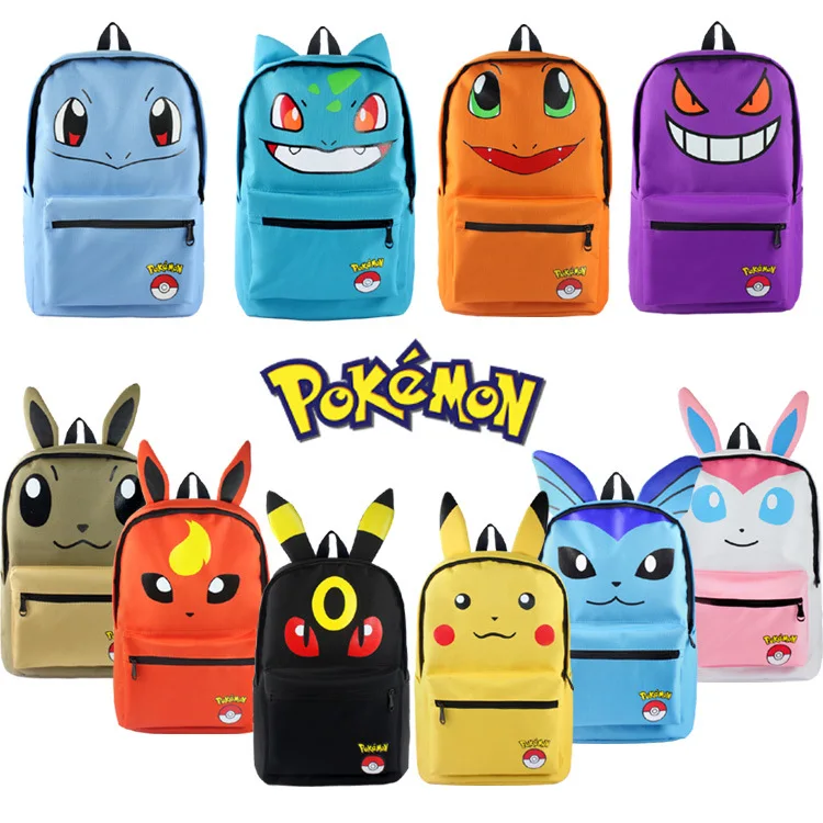 

Pokemon Cartoon Printing Backpack Beibu Series Modeling Backpack Expression Ears Large Capacity School Bag Notebook Bag Toy