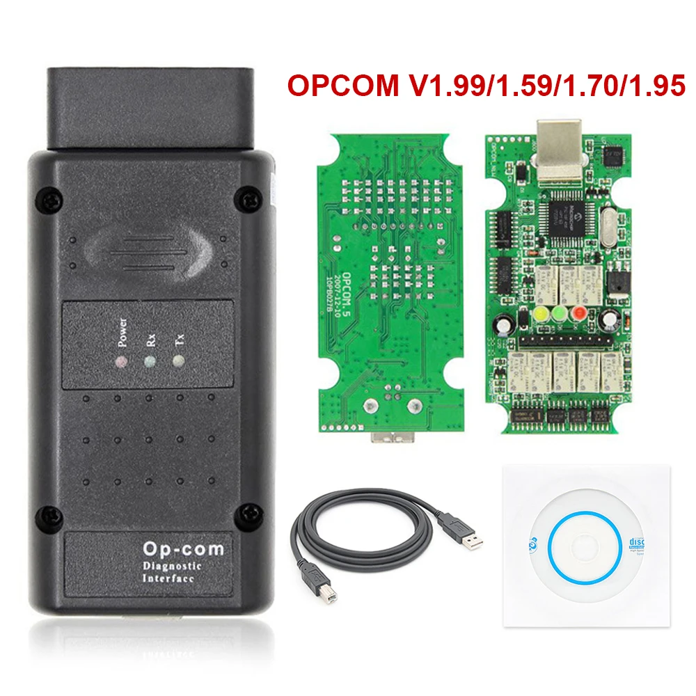 Фото Автомобильный диагностический инструмент для OPCOM V2014 V1.99/1.78/1.70/1.59 для обновления прошивки Opel Flash с PIC18F458 FTDI CAN BUS OBD-сканером №1