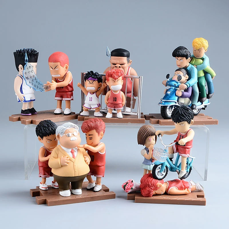 

10CM Anime SLAM DUNK Kaede Rukawa Figure Sakuragi Hanamichi Figure Mitsuyoshi Anzai Akagi Model Toys Doll Gifts
