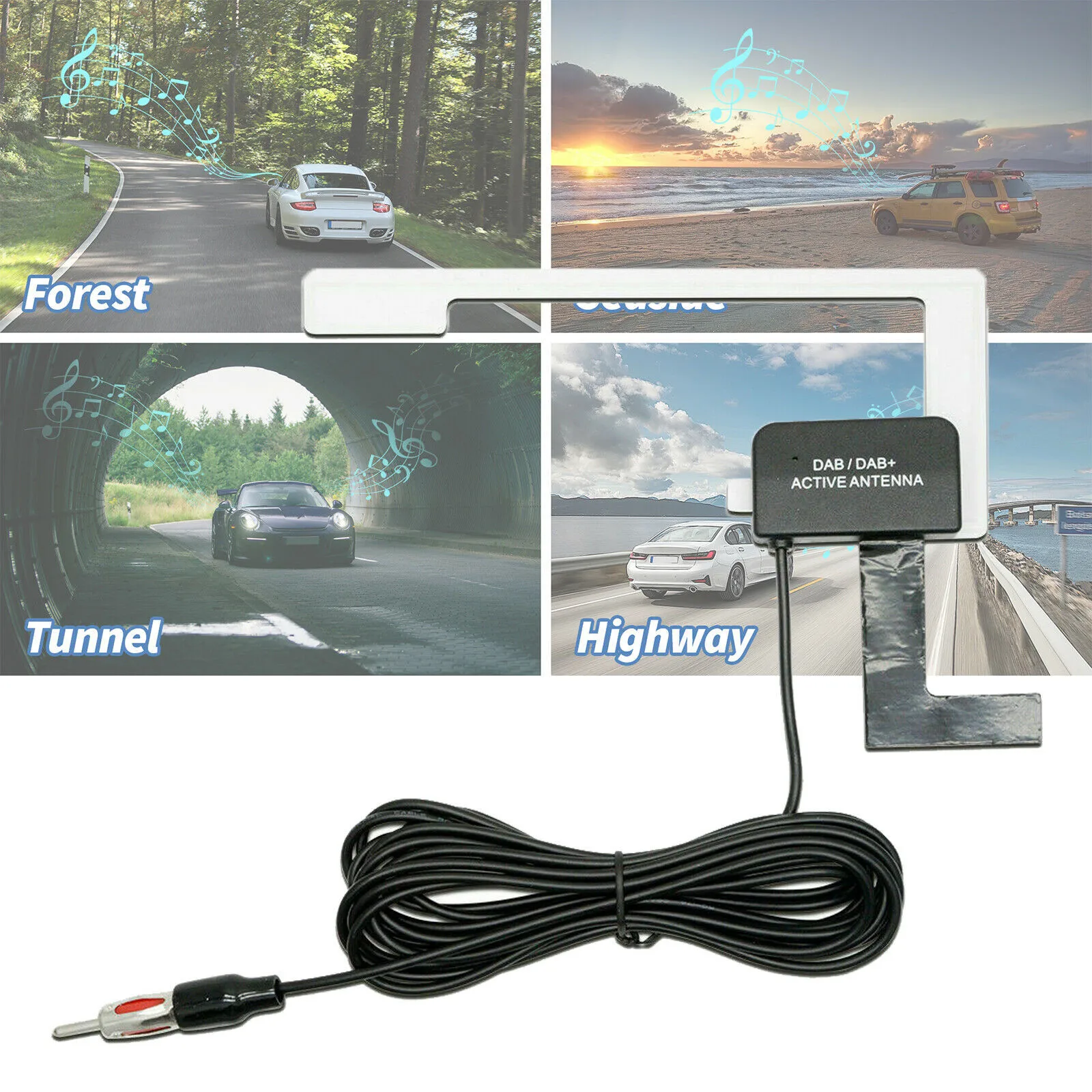 

3meters/9.8ft Car Accessories Digital Radio/Stereo Glass Mounted DAB Aerial Ariel Arial Antenna For Car Exterior Part Equippment