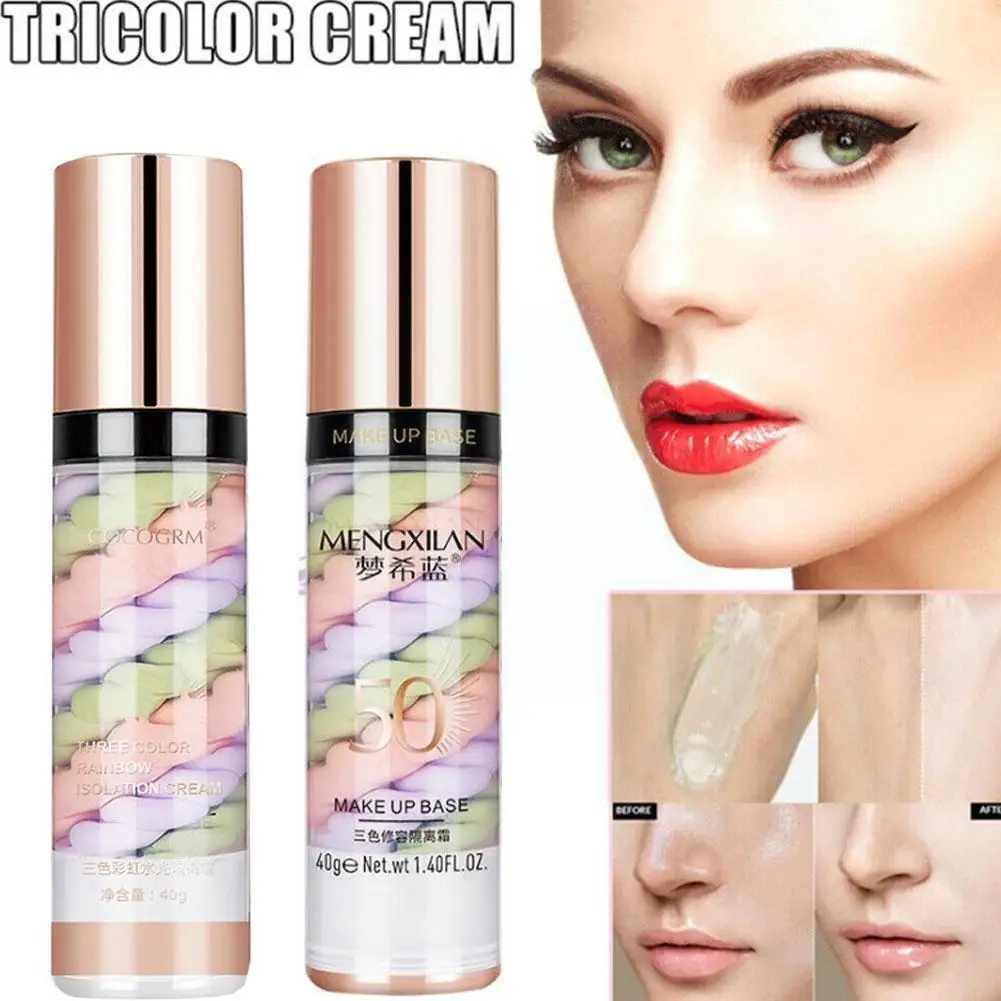 

Трехцветный Радужный крем, Увлажняющий Осветляющий крем с контролем жирности, 3 стойких макияжа и 1 основа для макияжа, крем A7K2