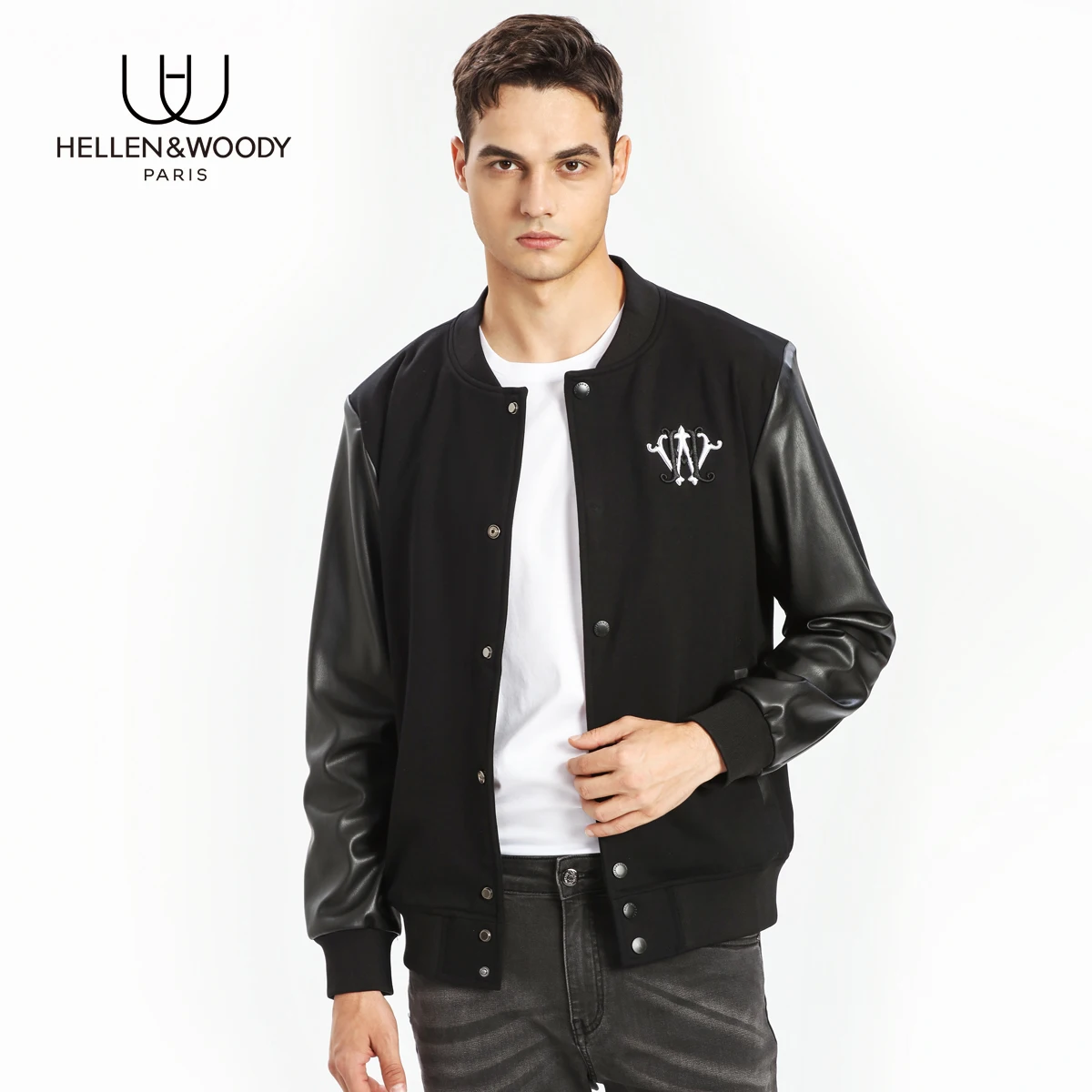 Мужской кардиган с вышивкой на пуговицах |