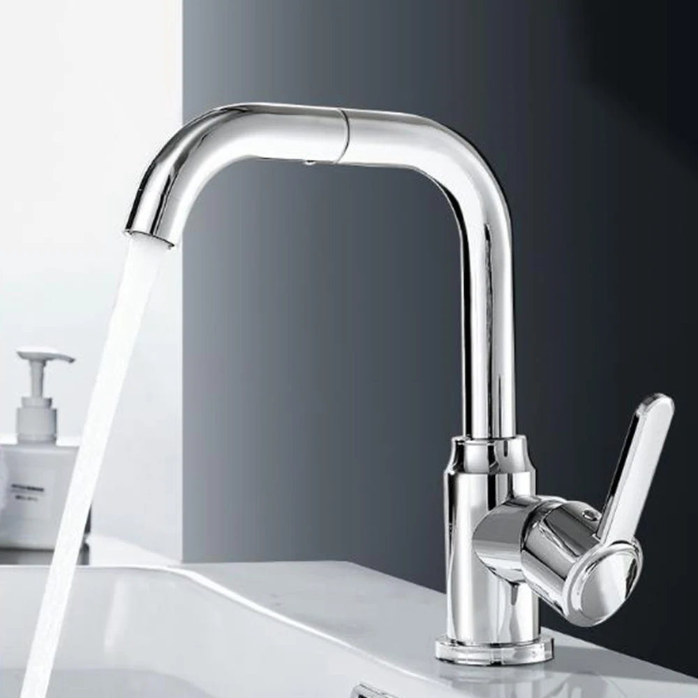

360 rotation kitchen basin faucet taps body 304 stainless steel white black color mixer water cold & hot for washing room