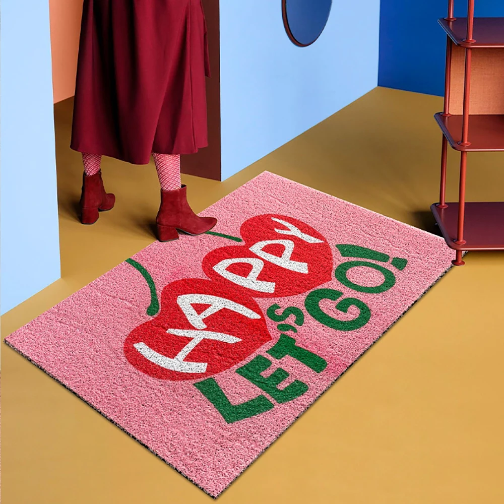 

Cherry Party creative door floor mat entry door household rubbing soil scraping mud door mat entry non-slip silk ring foot pad