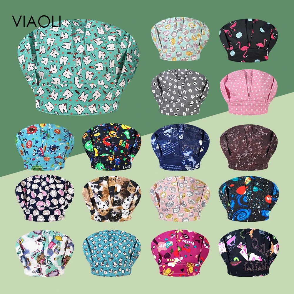 

Adjustable Doctor Surgical Cap Beauty Salon Work Cap Pharmacy Pet Clinic Nurse Hat Multicolor Medical Scrubs Hat Women Wholesale