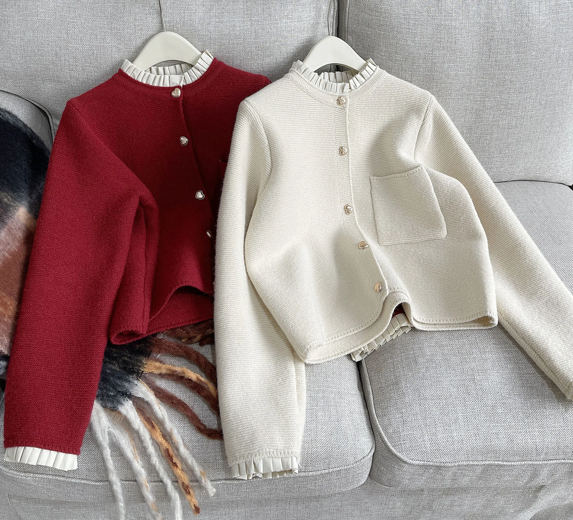 2024 женский весенний свитер на одной пуговице с воротником-стойкой накидка пальто