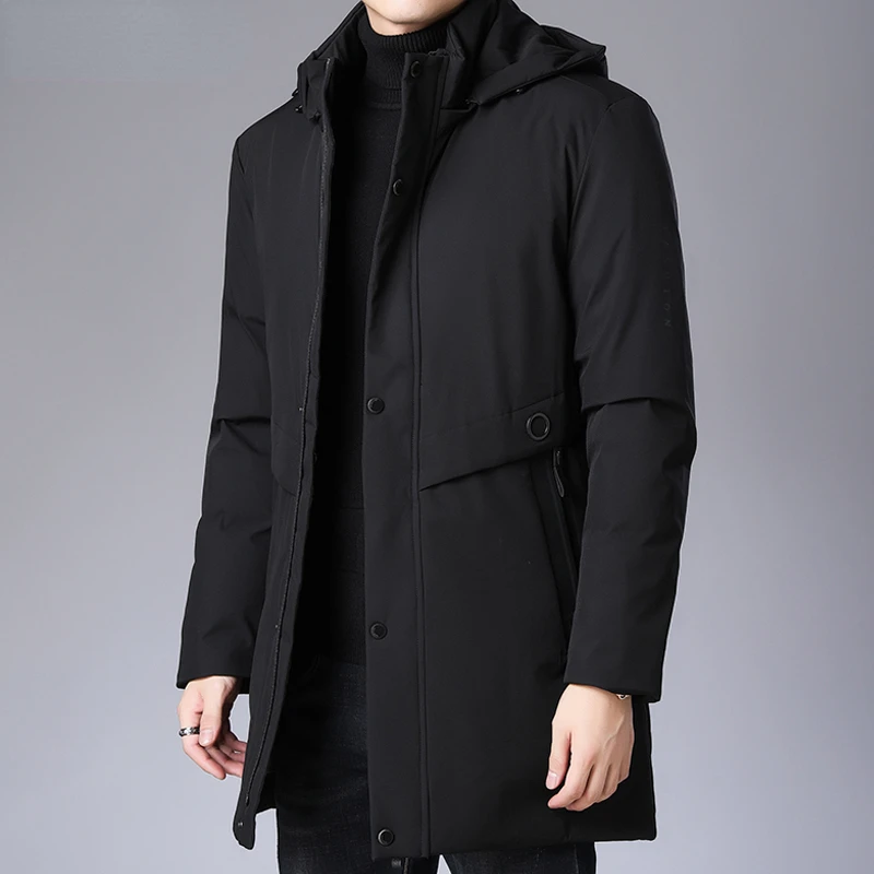 

Высококачественная теплая толстая зимняя новая Повседневная модная мужская парка, Классическая мужская одежда с капюшоном Q247