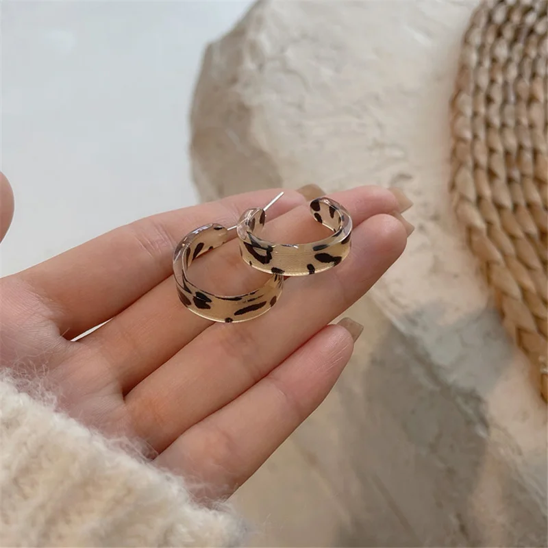 Новые Эффектные серьги для женщин коричневые леопардовые геометрические