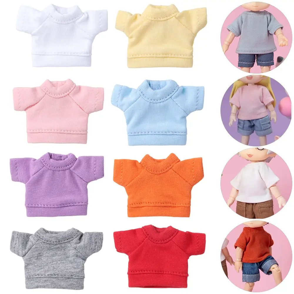 High Quality New Candy Colors Doll Clothes Short Sleeve Hoodies T-shirt for 1/12 Causal Shirts Accessories |