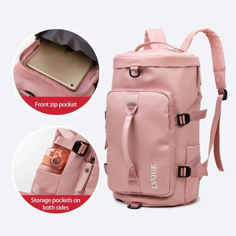 

New Hand Carry Traveling Backpack Large Capacity Dry Wet Item Separation Zipper Casual Fitness Backpack Solid Bag High Quality