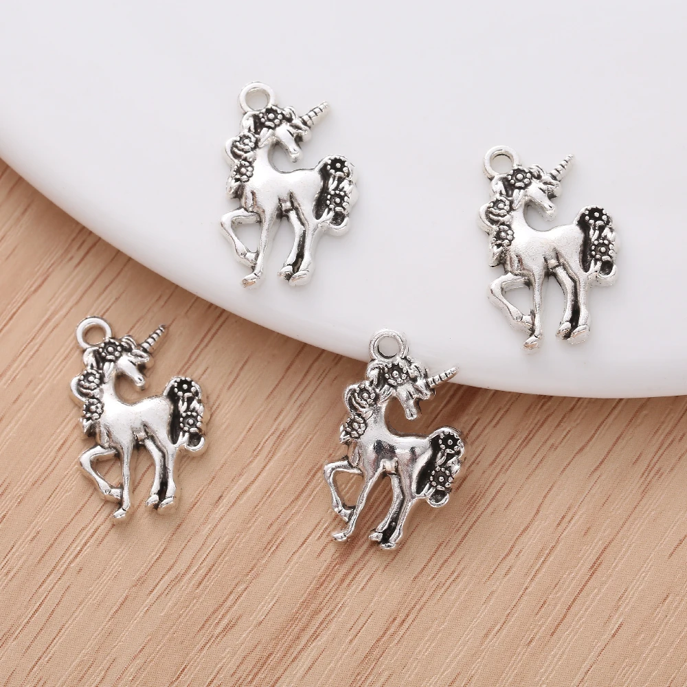 

25pcs/Set The Latest in Summer Zinc Alloy Exquisite Unicorn Necklace Bangle Pendant DIY Handmade Charm Minimalistic Retro Style