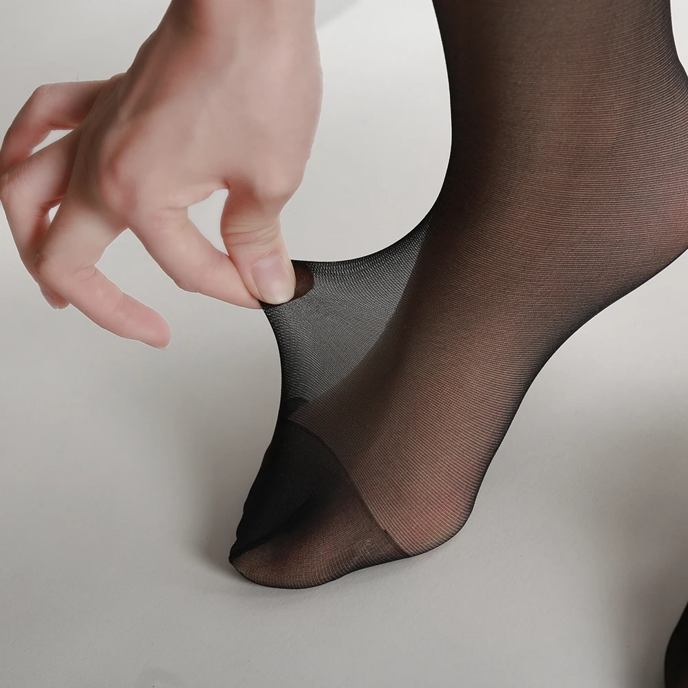 Модные женские пикантные высокие чулки прозрачные кружевные до бедра с верхом