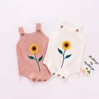 rinilucia autumn winter baby clothes knitted romper floral jumpsuit overalls toddler boys girls sleeveless tops one piece