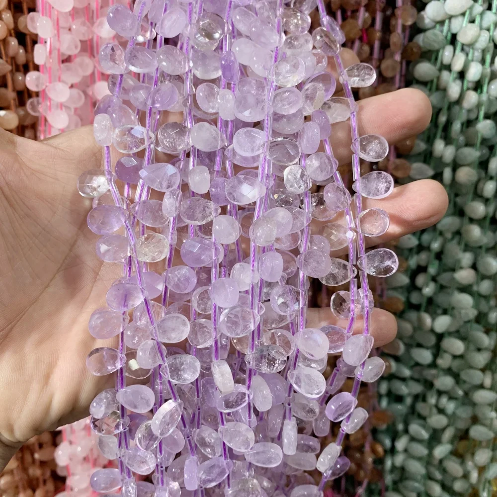 Натуральный Аметист Тигровый глаз КАПЛЕВИДНАЯ огранка 8x12 мм лазурит свободные