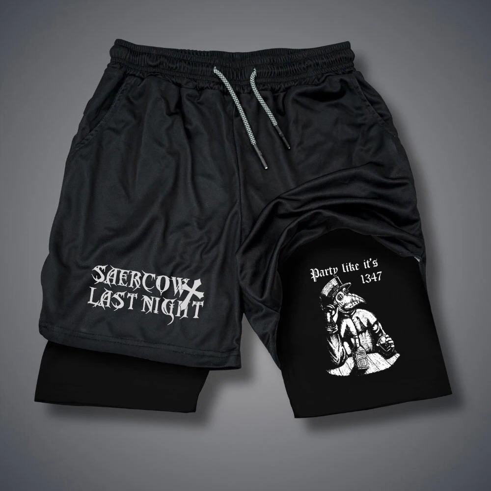 WHWR Мужские спортивные шорты быстросохнущие 2 в 1