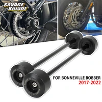motorcycle front rear wheel fork slider for bonneville bobber 2017 2022 accessories fall protection frame anti crash protector