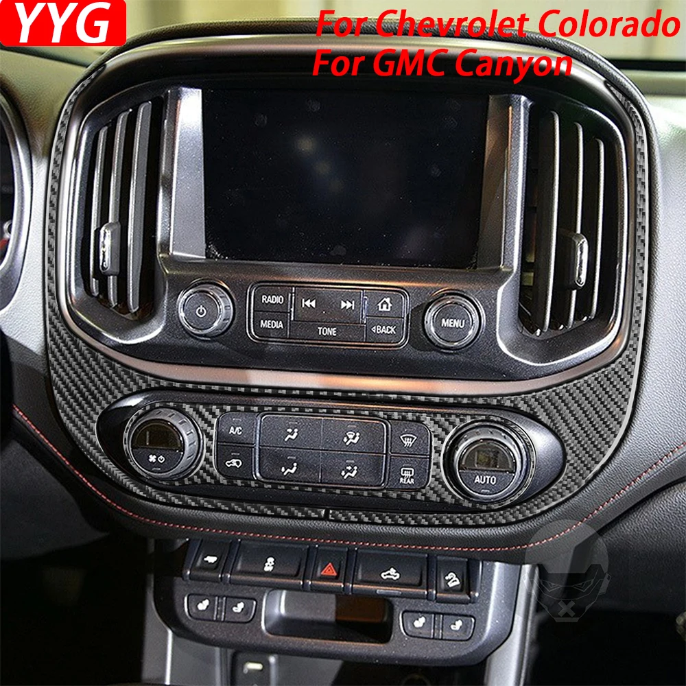 Для Chevrolet Colorado для GMC Canyon 2015-2022 углеродное волокно центральное управление радио CD