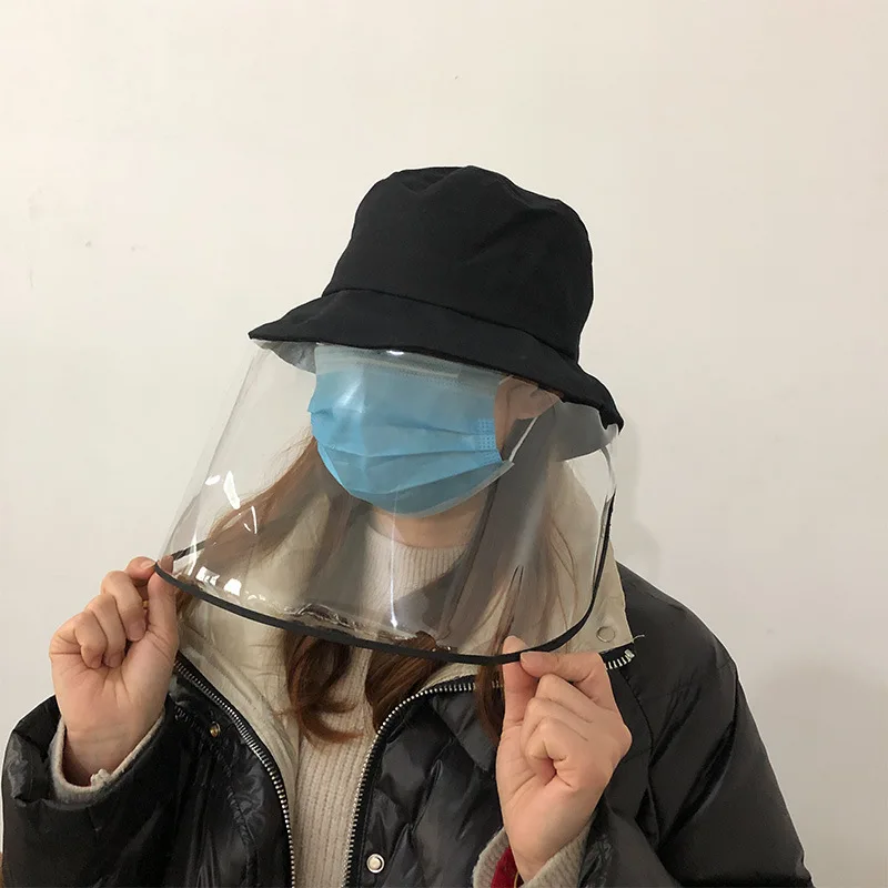 

Hat Female Spring and Summer Protective Caps Anti Spitting Anti-Droplet Anti-Full Face Protective Mask Male Sun-Proof Bucket Hat