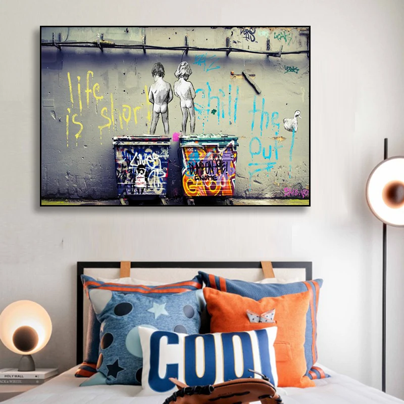 Граффити Бэнкси настенная Картина на холсте постеры принты абстрактные