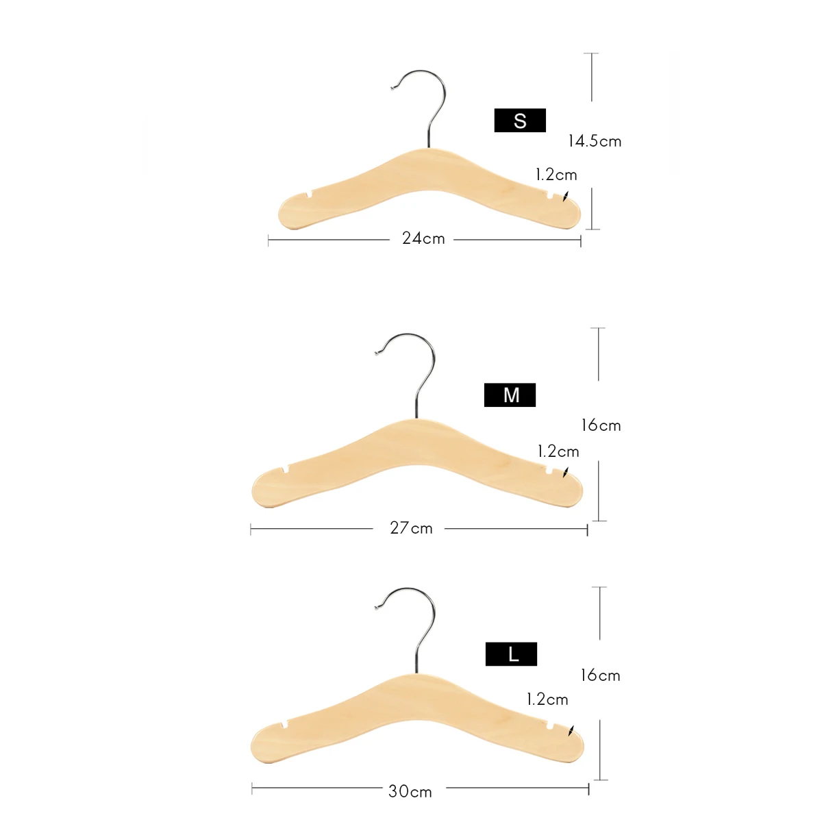 

Wooden Baby Hangers,Kids Hangers,Notched Shoulder Design for Children Clothes,Decoration Hanger,10 Pack,Medium